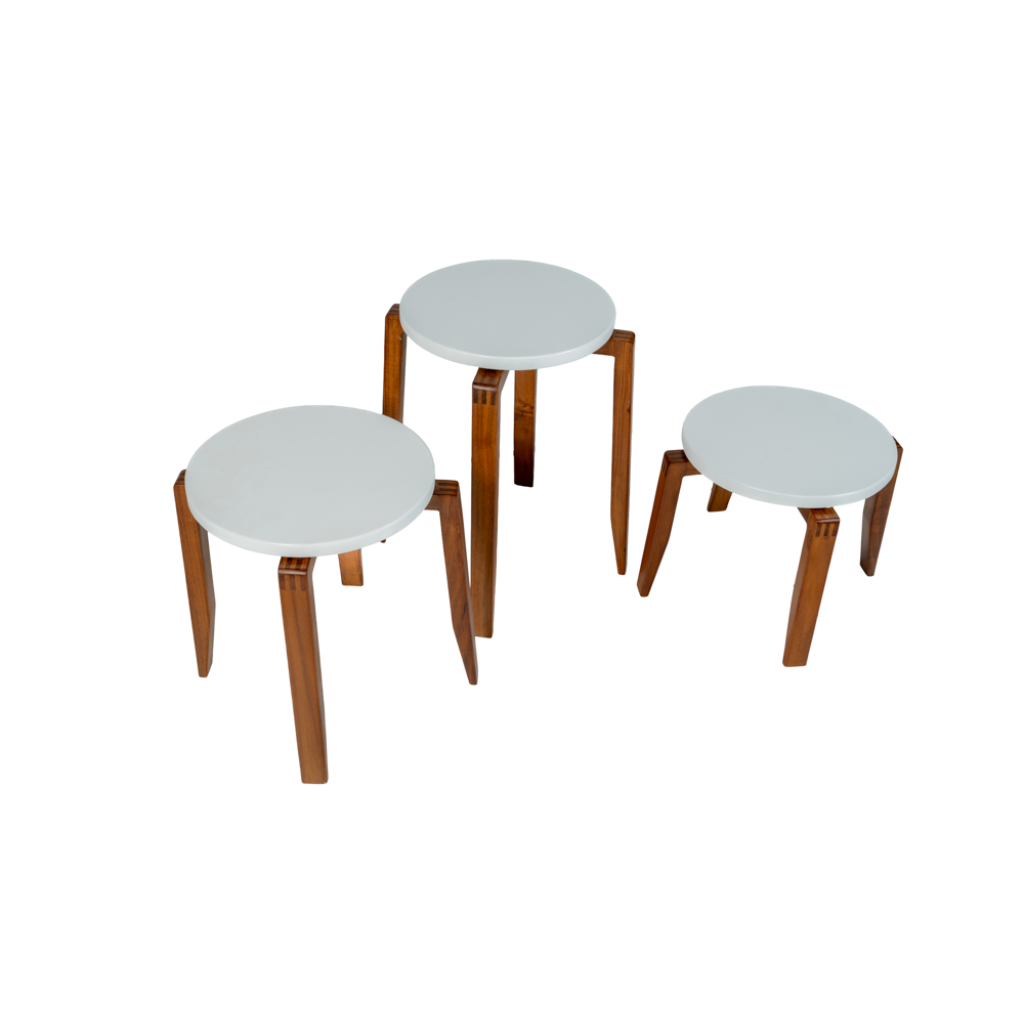 Trio Wooden Stool Set