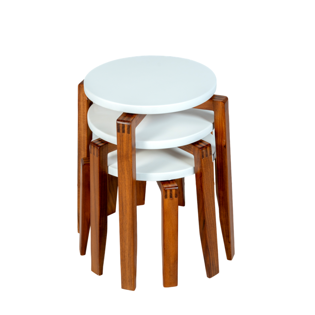 Trio Wooden Stool Set